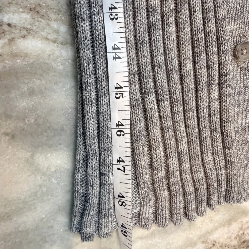 Mossimo Women Longline Ribbed Duster Cardigan Gray Open Front Sweater Pockets S